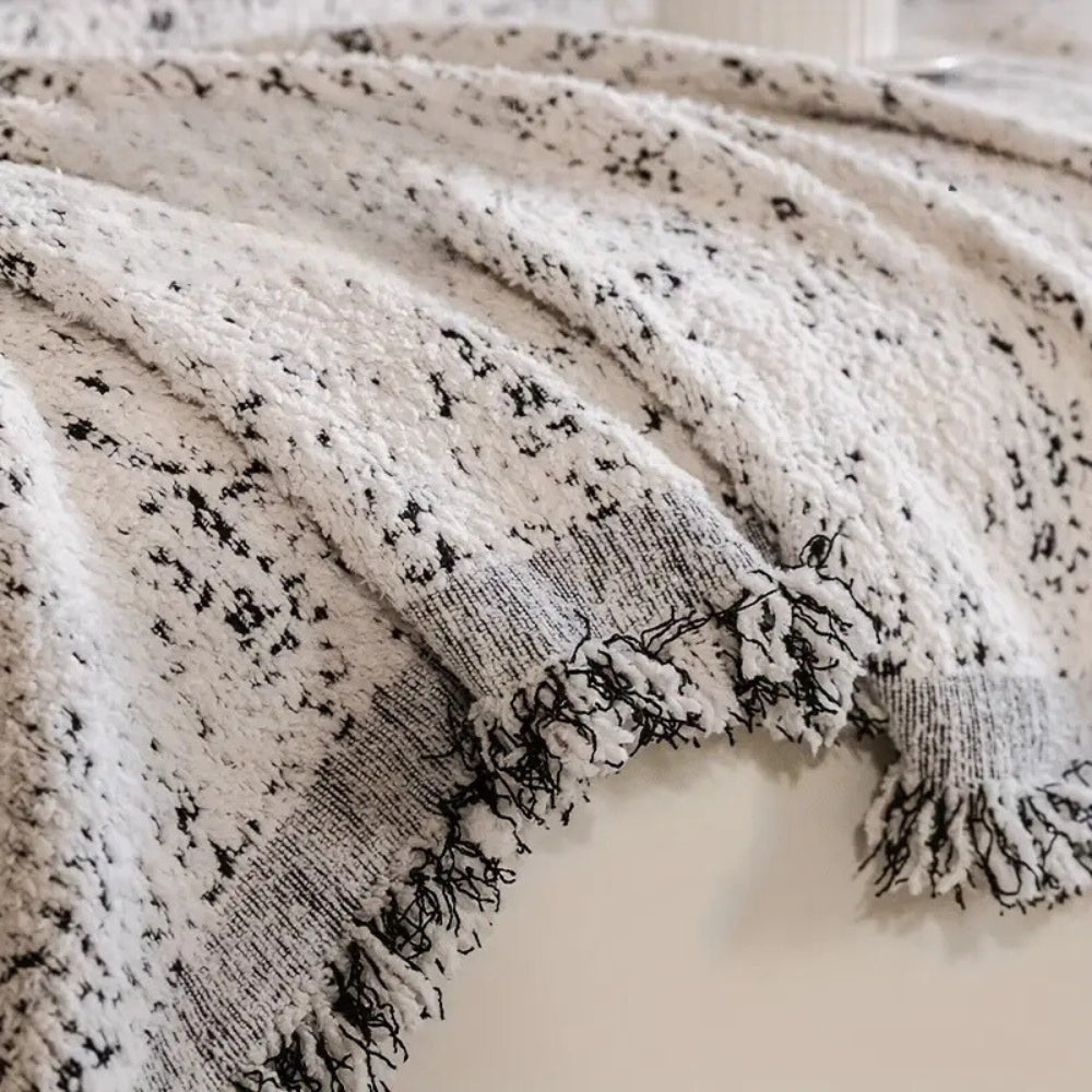 Reversible Sofa Throw Blanket - Speckled Cotton Blend - Boho Farmhouse Style Furniture Protector for Couch, Loveseat & Armchair | Thomler