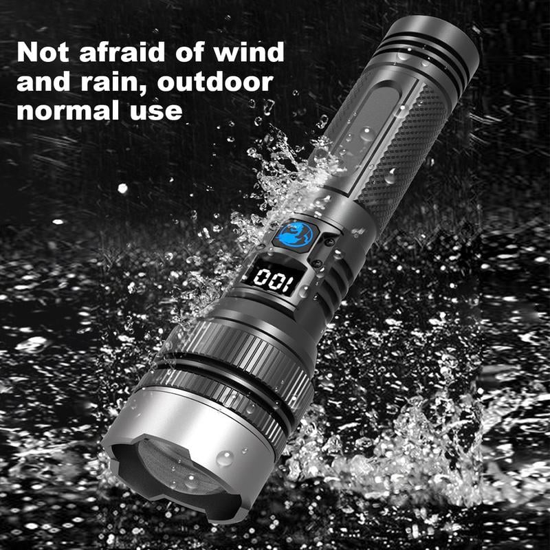 Rechargeable Tactical Flashlight Aluminium Body Telescoping Zoom Outdoor | Thomler