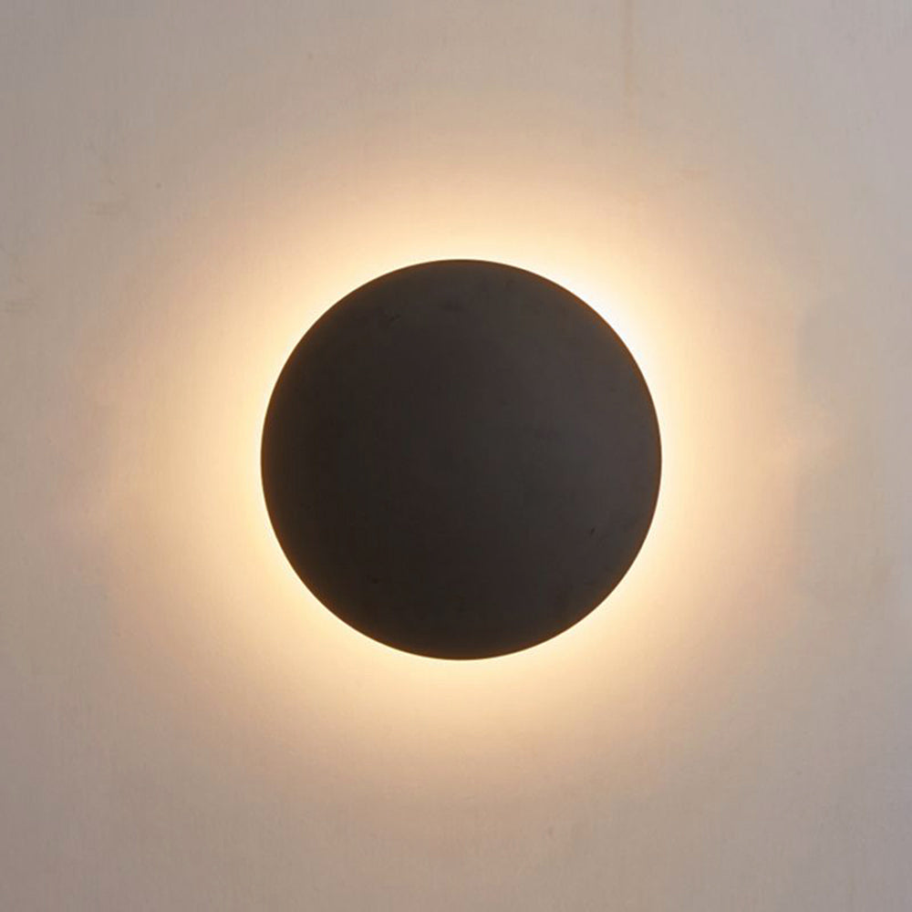 Round Metal Wall Sconce Modern Minimalist LED Light for Bedroom Living Room Black White Gold Finish Hardwired 8 to 20 Inch | Thomler