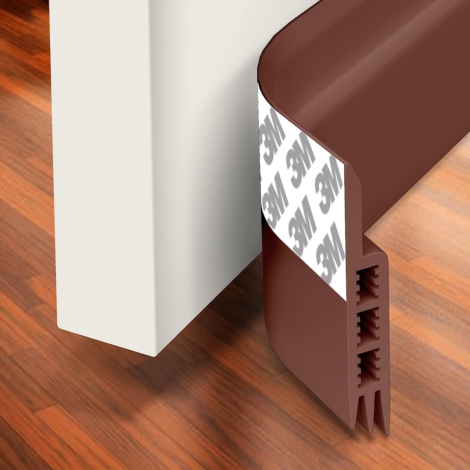 Silicone Door Draft Stopper with Adhesive Backing for Energy Savings & Noise Reduction | Under Door Seal Strip for Home Insulation | Thomler