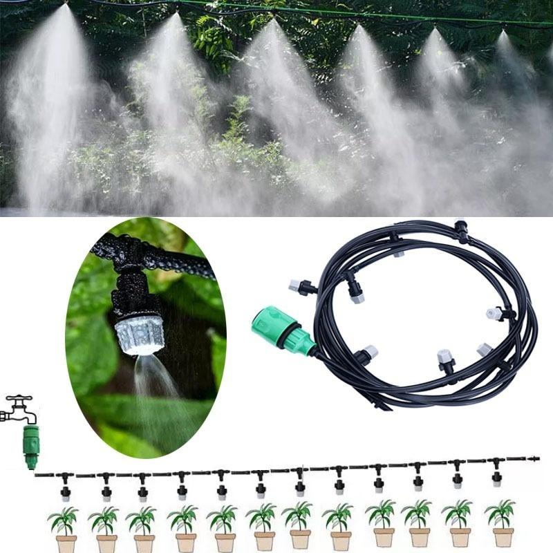 Adjustable Drip Irrigation System – 33 ft Hose with 10 Nozzles – Automatic Plant Watering for Garden Greenhouse & Patio | Thomler