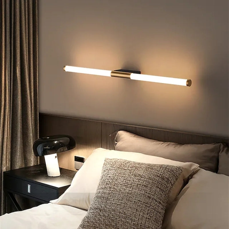 Sleek Metal Bar Vanity Light Fixture in Gold Finish for Bathroom & Bedroom | Thomler