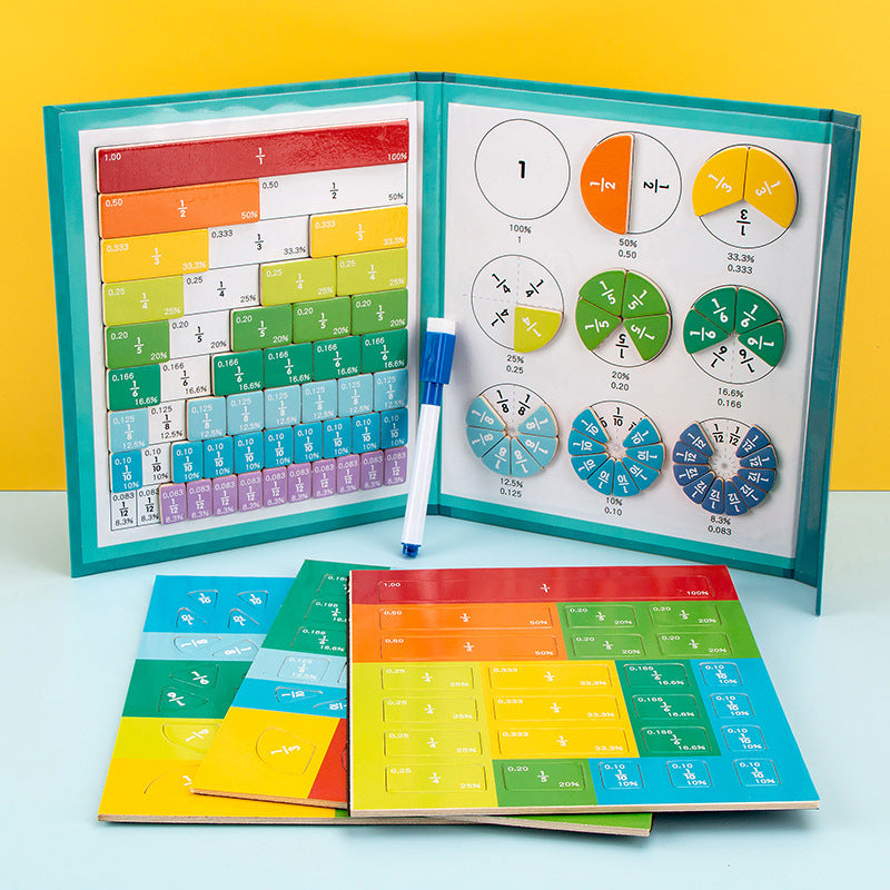 Interactive Fraction Learning Board with Magnetic Pieces for Kids Math Practice Home School Classroom Teaching Aid | Thomler