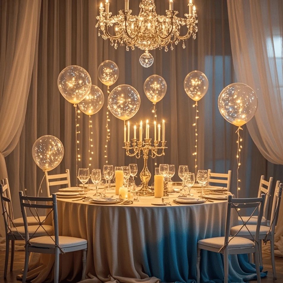 Illuminated Party Balloons 10-Pack Clear 18" LED String Light Battery Powered for Weddings Birthdays Indoor Outdoor Events Reusable Decor | Thomler