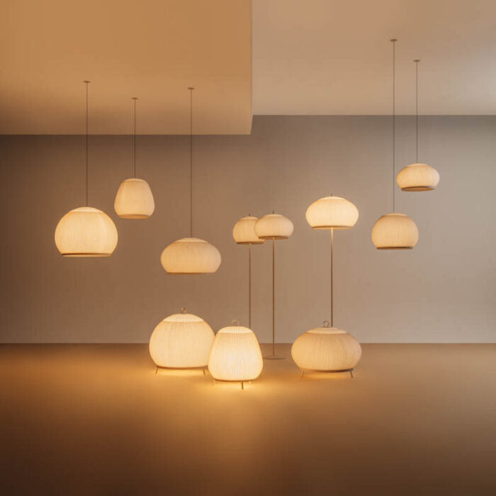 Pendant Light 45.0 cm 17.7" Lycra Beige Dining Room Scandinavian Hanging Ceiling Lamp | Thomler