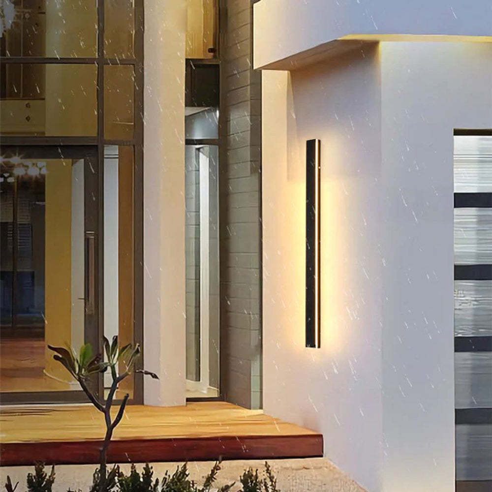 Weatherproof LED Strip Sconce for Patios, Entryways & Porches — IP65 Rated Acrylic Outdoor Fixture in Black | Thomler