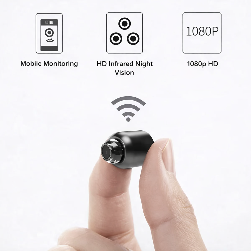 Security Camera 7.1 cm Compact WiFi Indoor 1080p Home Monitoring Night Vision Motion Detection | Thomler