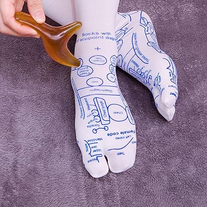 Reflexology Massage Socks with Pressure Point Zones for Natural Pain Relief & Wellness | Therapeutic Acupressure Foot Therapy Socks for | Thomler