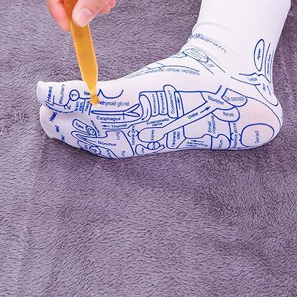 Reflexology Massage Socks with Pressure Point Zones for Natural Pain Relief & Wellness | Therapeutic Acupressure Foot Therapy Socks for | Thomler