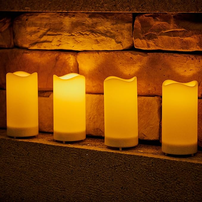 Flameless Candle Polypropylene 4 in Relaxation Home Decor LED Flickering Ambiance | Thomler