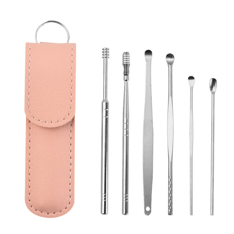 Stainless Steel Ear Cleaning Tool Set 6-Piece Reusable Earwax Removal Tools with Storage Case for Adults Kids Safe Effective Ear Hygiene | Thomler