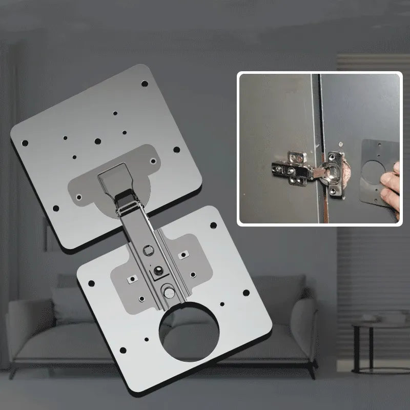 Cabinet Door Hinge Reinforcement Brackets Steel Repair Kit 3-Pack for Kitchen Bathroom Furniture Restoration Quick Fix Solution | Thomler
