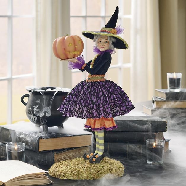 Handcrafted Resin Witch Figurine for Halloween Decor | Mystical Table Accent Sculpture | Gothic Home Centerpiece | Vintage Spooky | Thomler