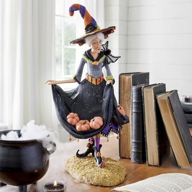 Handcrafted Resin Witch Figurine for Halloween Decor | Mystical Table Accent Sculpture | Gothic Home Centerpiece | Vintage Spooky | Thomler