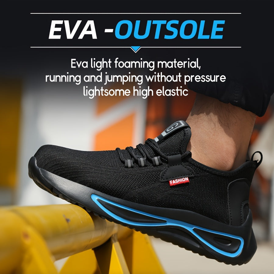 Steel Toe Work Shoes for Men Breathable Mesh Safety Footwear Puncture Resistant Slip-Resistant Outdoor Industrial Construction Job Site | Thomler