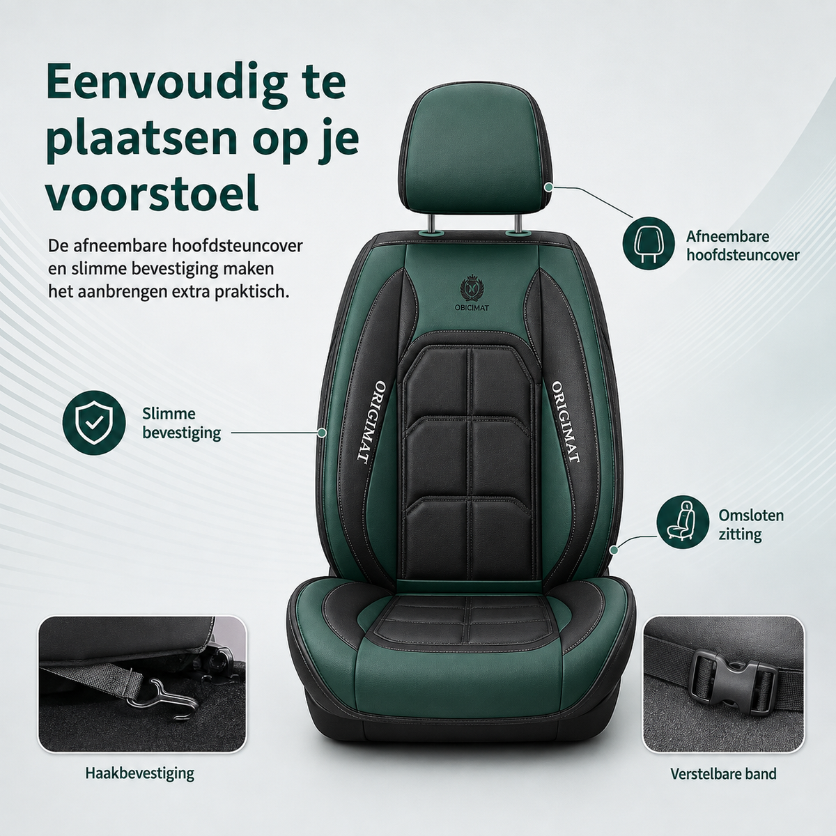 Padded Car Seat Protector Set – 11-Piece Full Coverage with Back Pocket & Airbag Cutout | Thomler