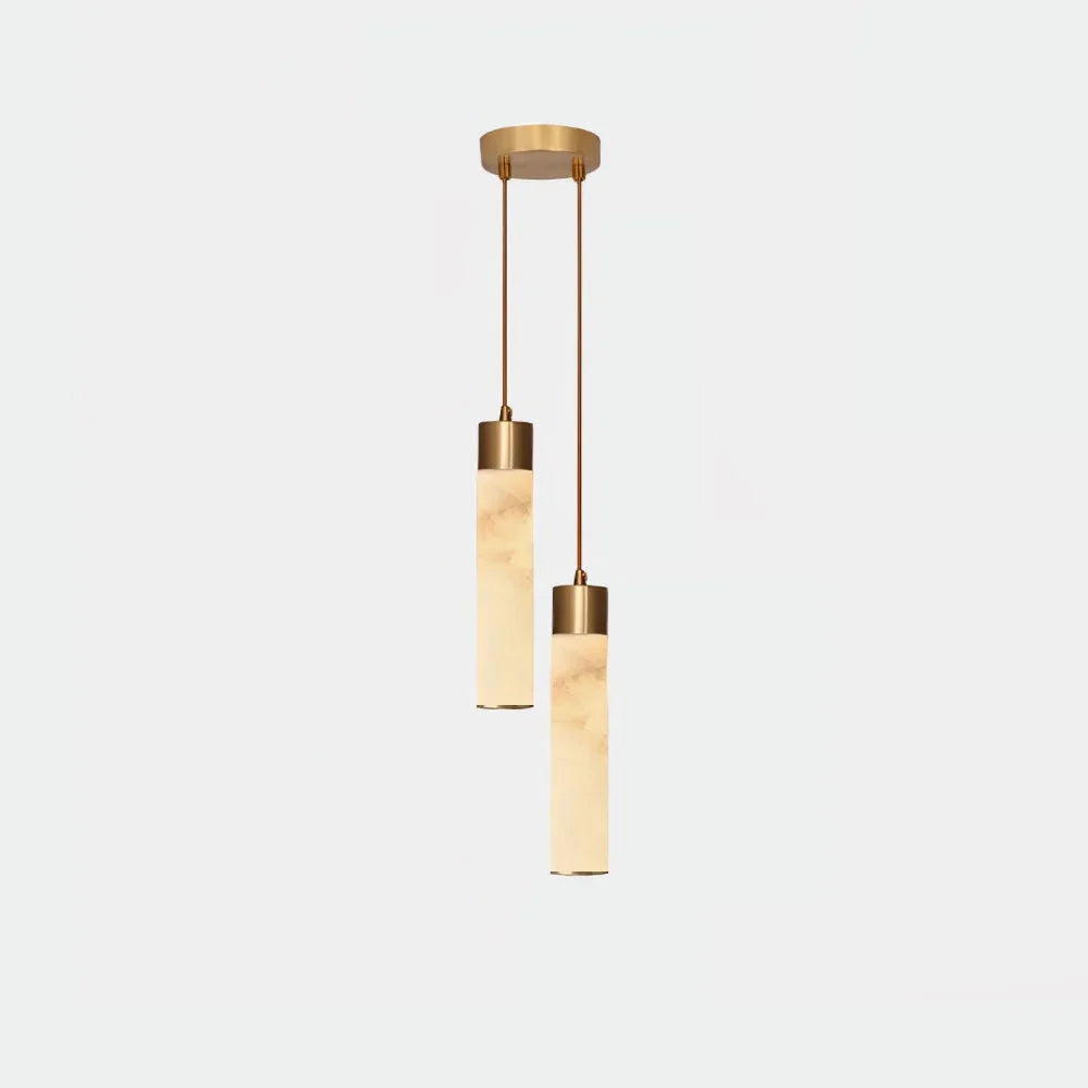 Cylindrical Stone & Metal Overhead Fixture – Warm Ambient LED for Dining & Kitchen | Thomler