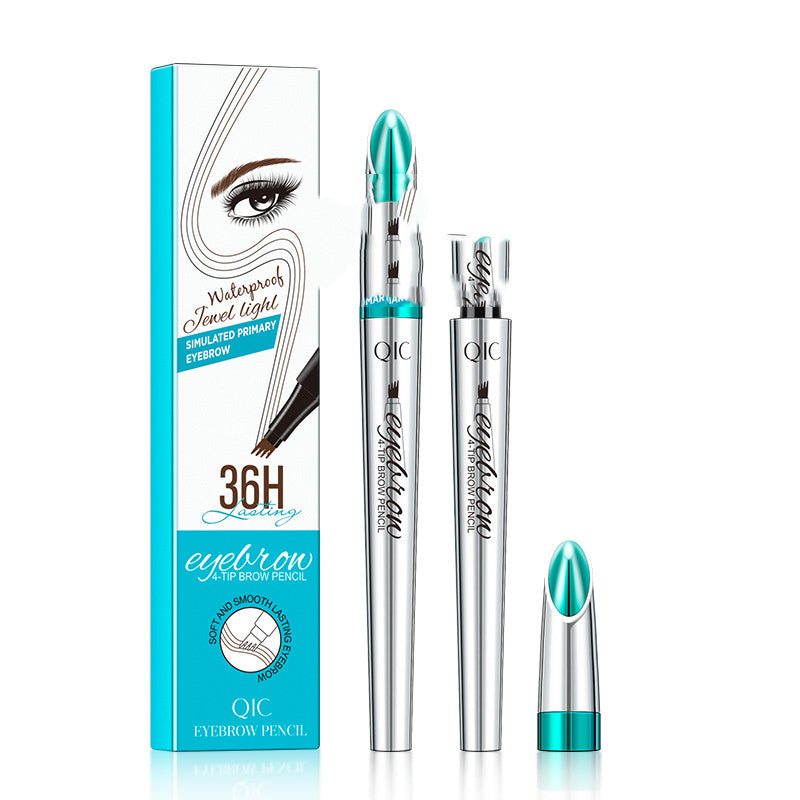 Four-Prong Precision Brow Defining Pencil with Long-Lasting 36-Hour Wear for Natural Hair-Like Strokes and Fuller Arches | Thomler