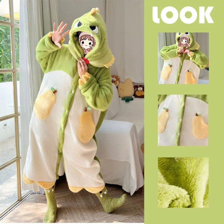 Animal Hooded Wearable Blanket Pajamas – Plush Fleece Full-Body Loungewear for Cozy Nights & Lazy Days | Thomler