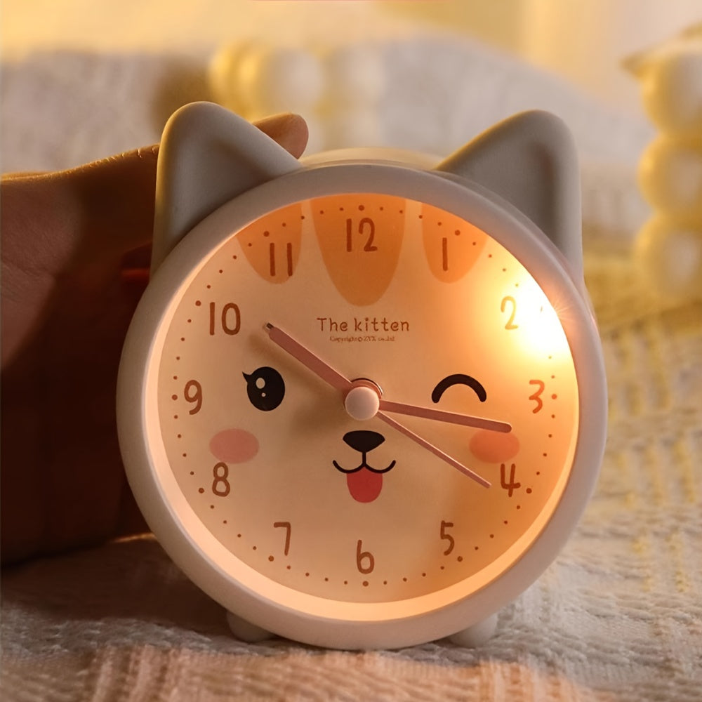 Silent Alarm Clock with Night Light for Kids – Bunny Design, No Ticking Sound, Bedside Lamp Function for Boys & Girls Bedroom | Thomler
