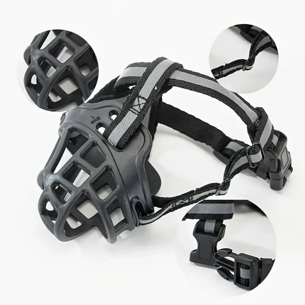 Breathable Mesh Dog Muzzle with Adjustable Straps for Training, Grooming & Safe Walks | Anti-Bite Pet Guard for Small to Large Dogs | Thomler