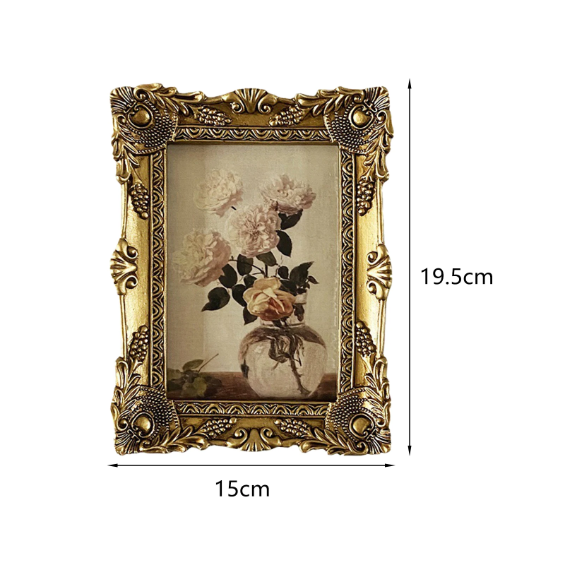 Vintage Resin Picture Frame for Home Display – Ornate Antique-Style Photo Holder for Living Room & Bedroom Décor | Thomler