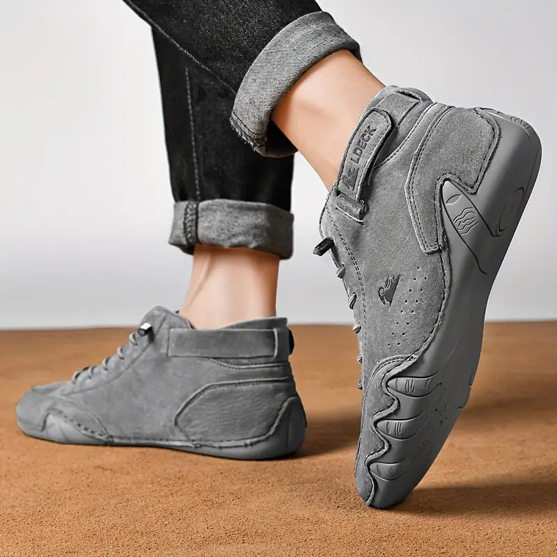 Men's Waterproof High-Top Sneakers with Elastic Slip-On Design - Durable Rubber Sole Boots for Street Style & All-Weather Wear | Thomler
