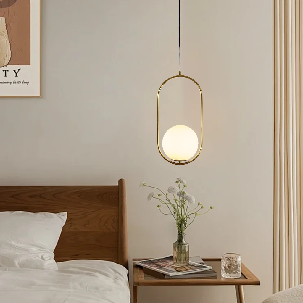Pendant Light Brass Bent Glass 15W Adjustable Living Room Hallway Bedroom Modern Ceiling Lamp | Thomler