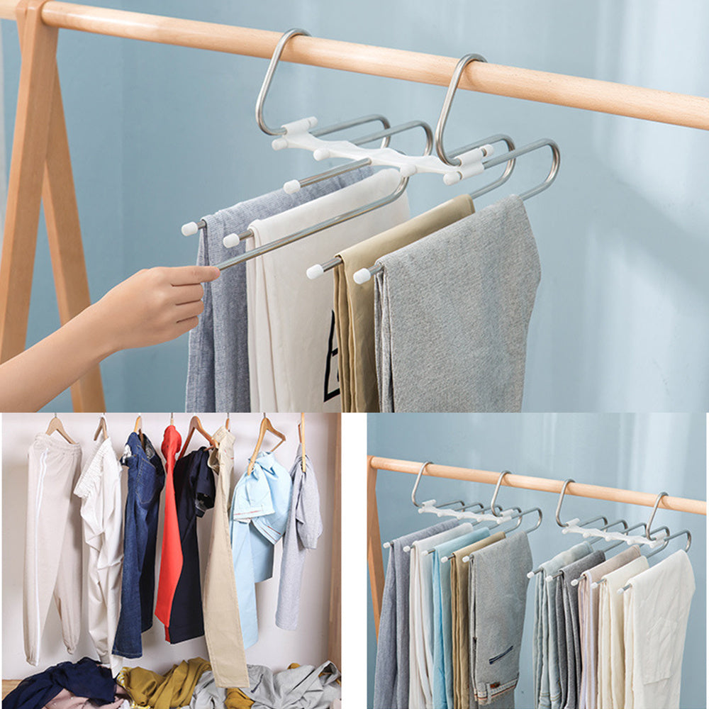 Space-Saving Closet Organizer Hanger with Retractable Arms for Pants, Scarves, Belts & Accessories - Multi-Tier Storage System for Bedroom W | Thomler