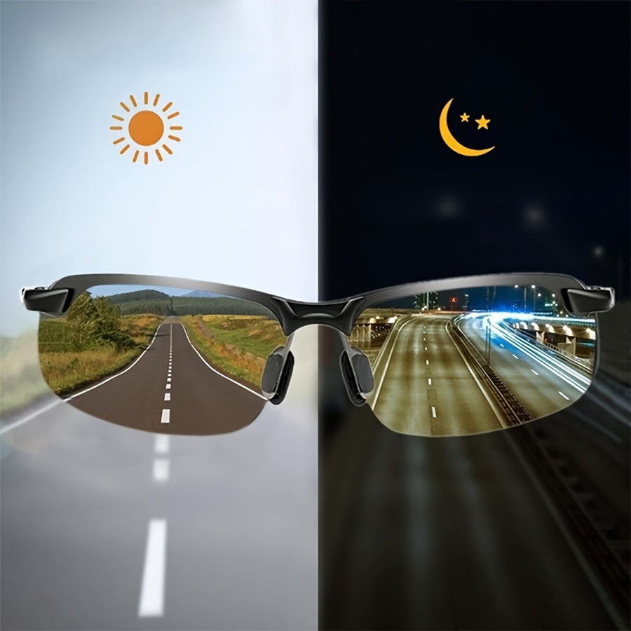 Light-Adaptive Driving Glasses with Polarized UV400 Lenses for Men & Women | Day-to-Night Transition Eyewear for Outdoor Sports, Fishing & R | Thomler