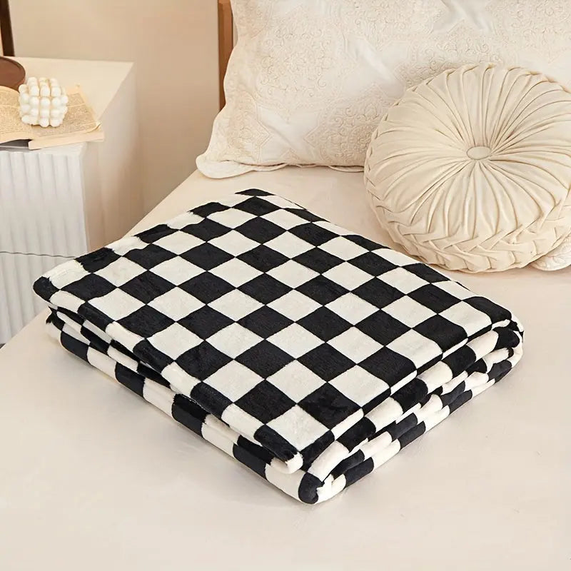 Checkered Throw Blanket – Heavyweight Fleece for Couch, Bed & Living Room | Thomler