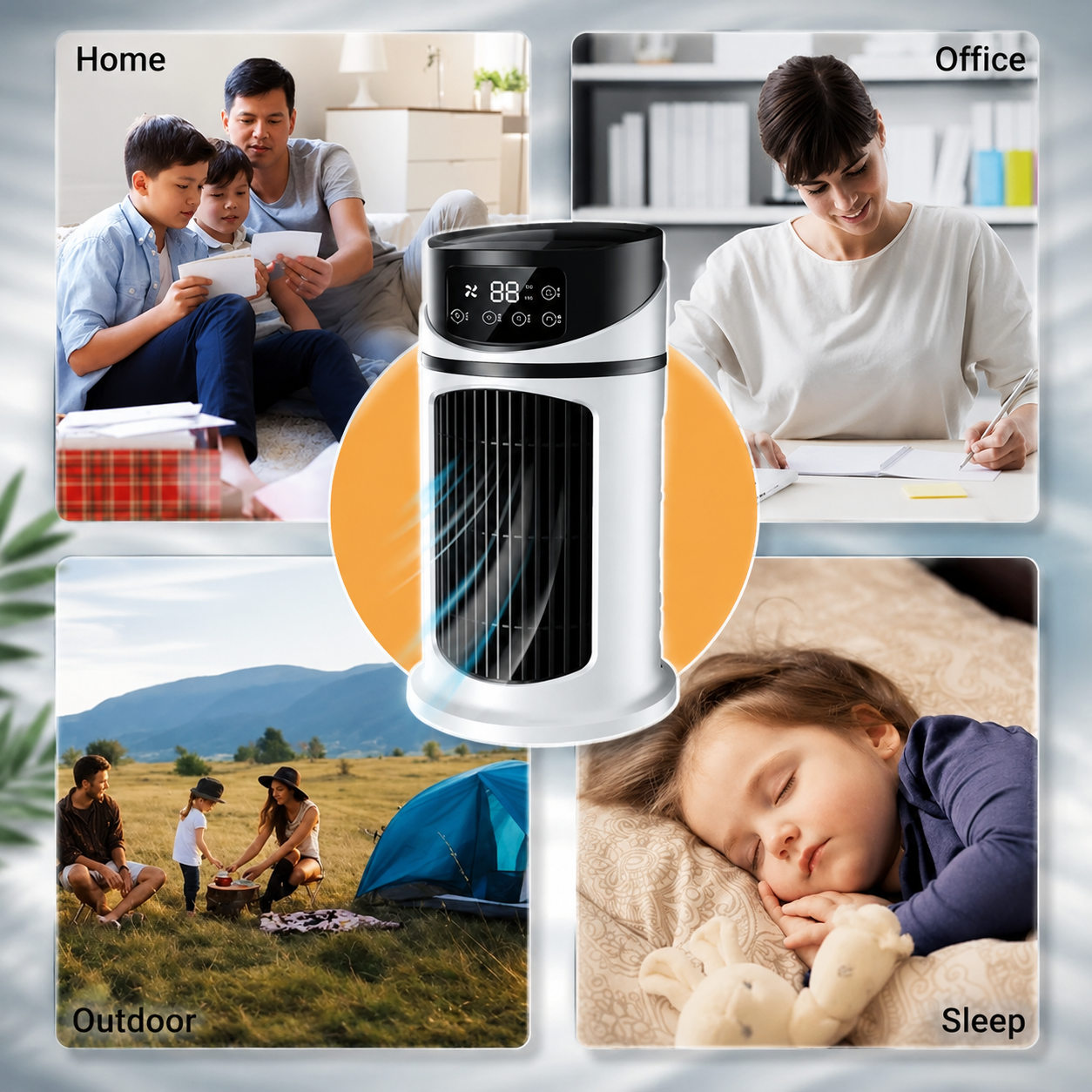Compact Personal Cooler – Windowless Evaporative Air Cooler for Bedroom, Office & Small Spaces – Portable Desktop Cooling Unit for Home & | Thomler