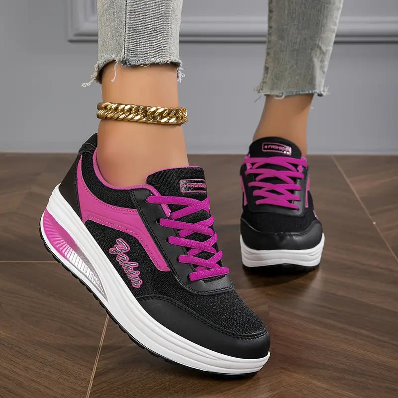 Women's Cushioned Walking Sneakers with Shock-Absorbing Sole – Breathable Mesh Athletic Shoes for All-Day Comfort & Support | Thomler