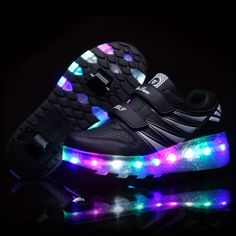 LED Light-Up Roller Sneakers for Kids | Detachable Wheels | Fun Glow Shoes for Girls & Boys | Thomler