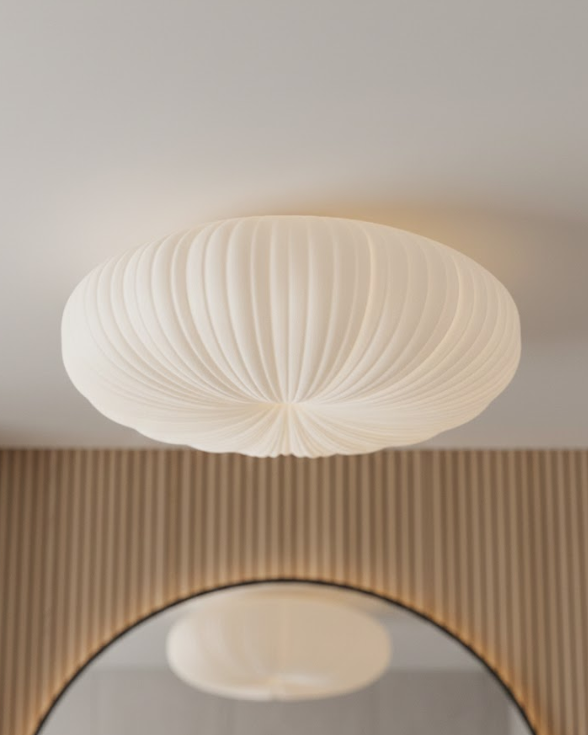 Ceiling Lamp Iron PVC 50.0 cm Neutral Living Room Integrated LED Tri Colour Modern Sculptural Flush Mount Lighting | Thomler