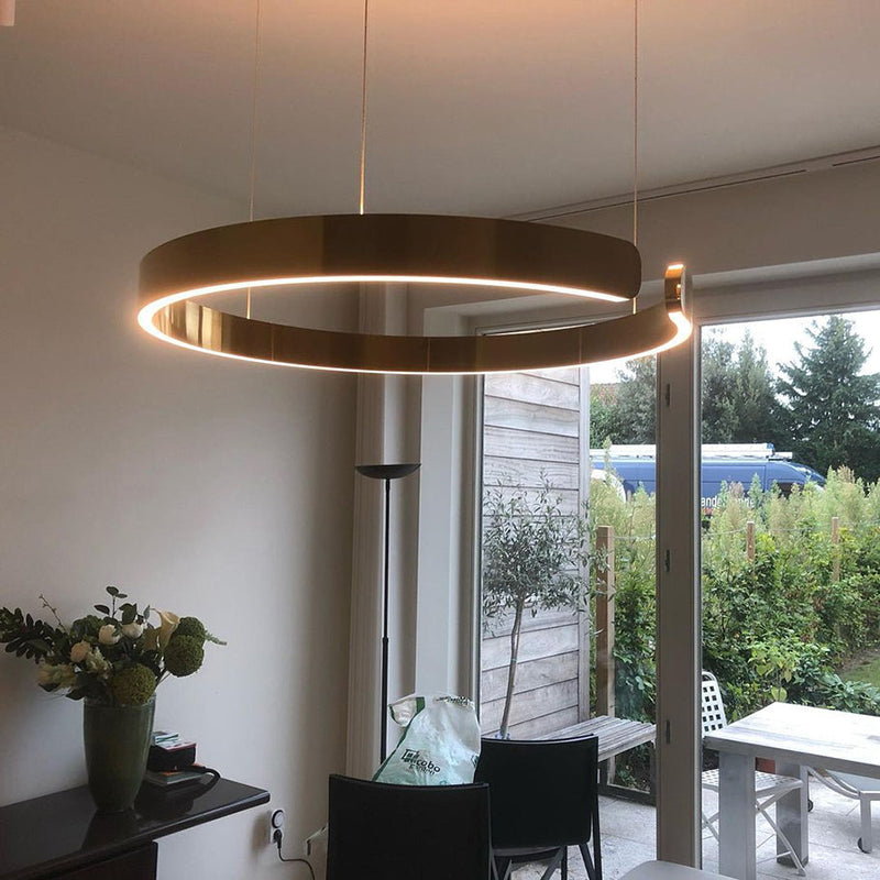Pendant Light Aluminium Integrated LED 50.0 cm Adjustable Dining Room Living Room Hallway Ceiling Lamp Modern Minimalist Ring Design | Thomler