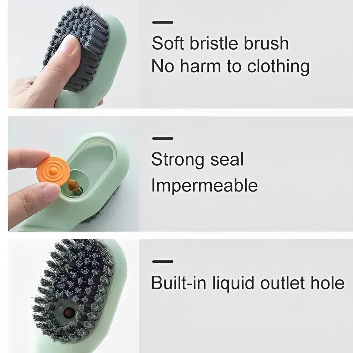 Self-Dispensing Scrub Brush Set for Sneakers, Floors & More – 2-Pack with Built-In Soap Reservoir | Thomler