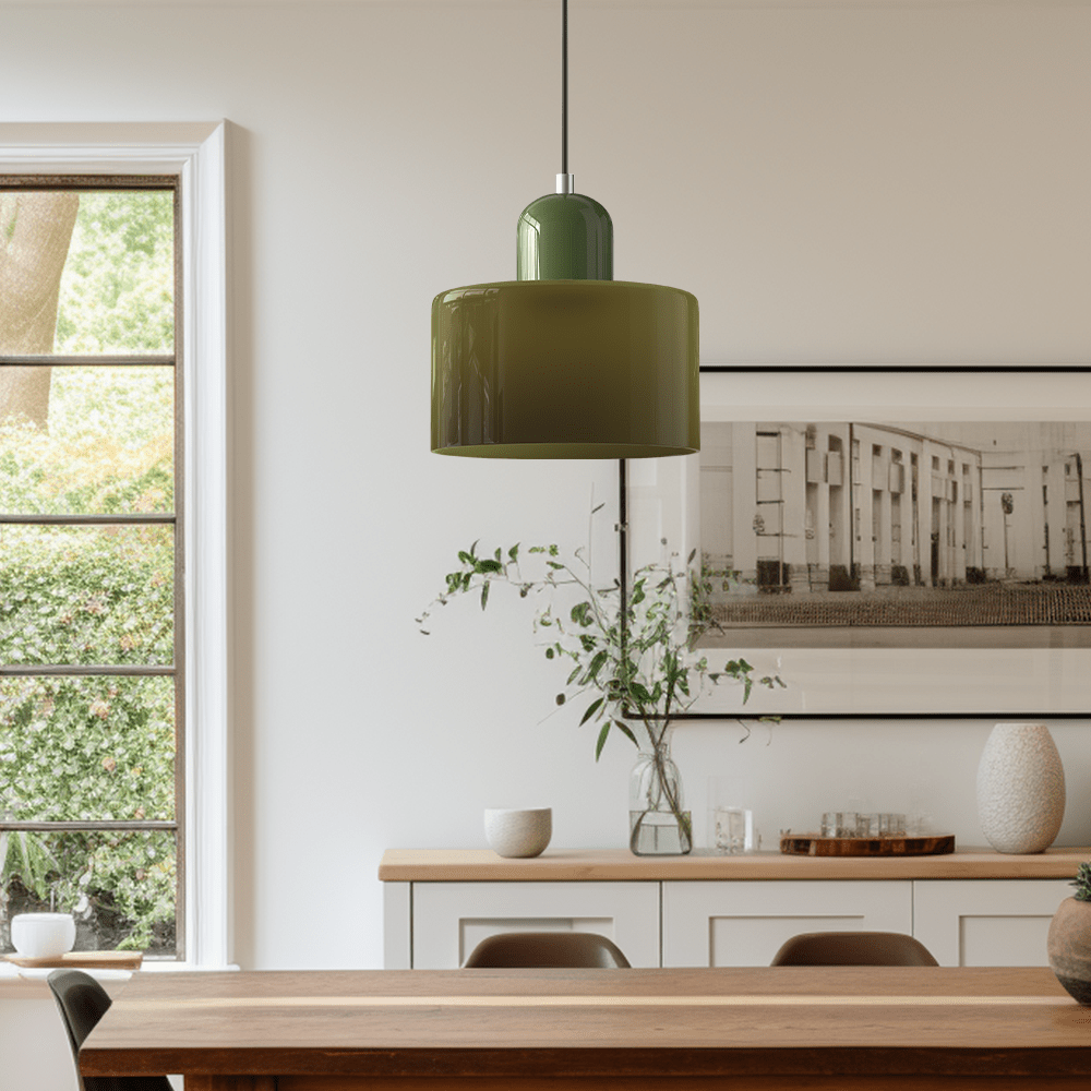 Handwoven Glass Pendant Light Bauhaus Style Indoor Hanging Lamp Adjustable Cable for Dining Room Kitchen Home Office | Thomler