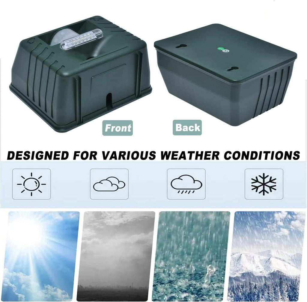 Solar-Powered Ultrasonic Wildlife Deterrent with Motion Sensor for Yards & Gardens – Harmless Pest Control Device | Thomler