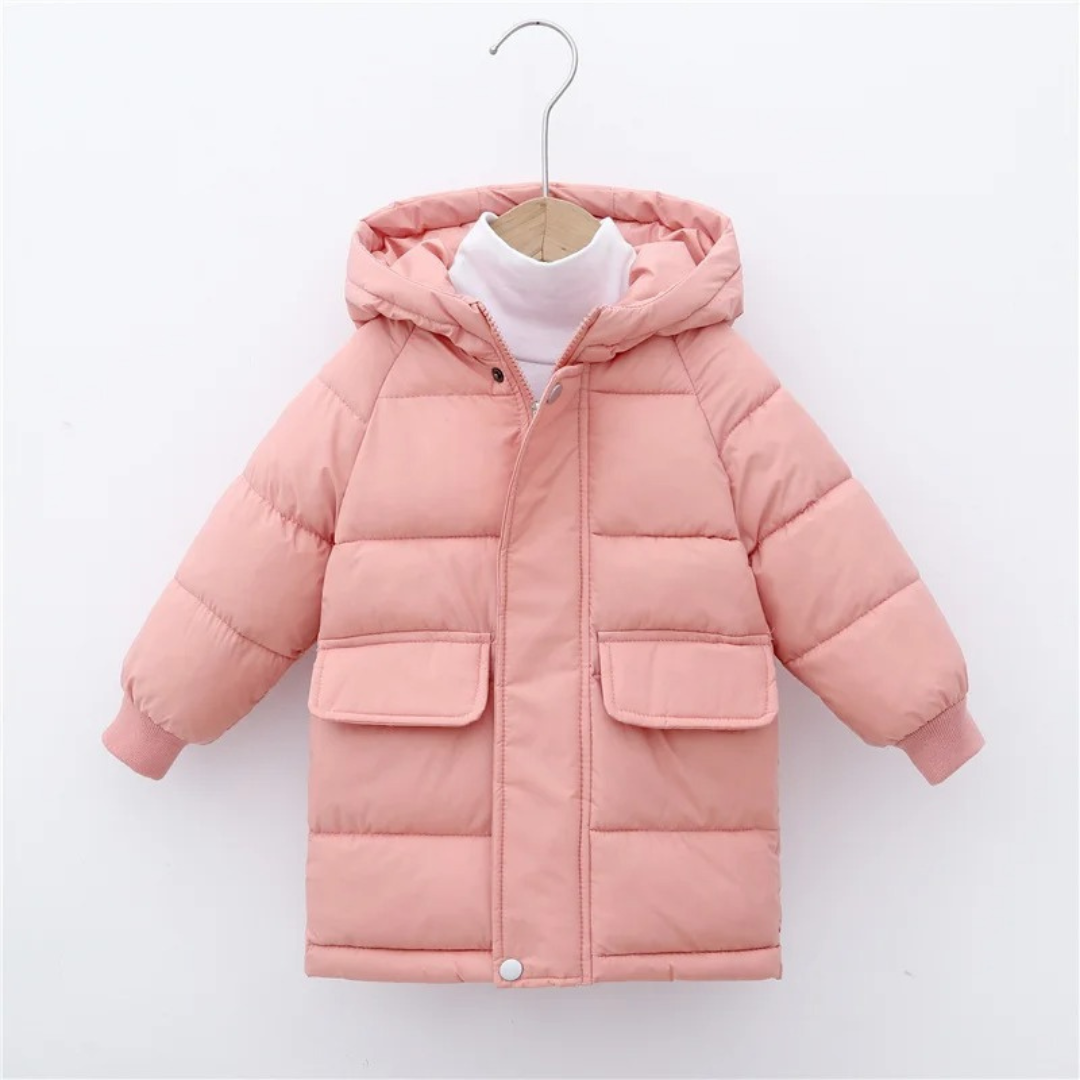 Insulated Longline Hooded Puffer Jacket for Kids – Full-Zip Heavyweight Winter Coat Ages 3-12 | Thomler