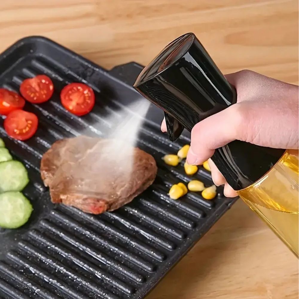 Oil Spray Bottle Glass 100 ml Black Air Fryer BBQ Salad Cooking Mister Vinegar Dressing Kitchen Dispenser | Thomler