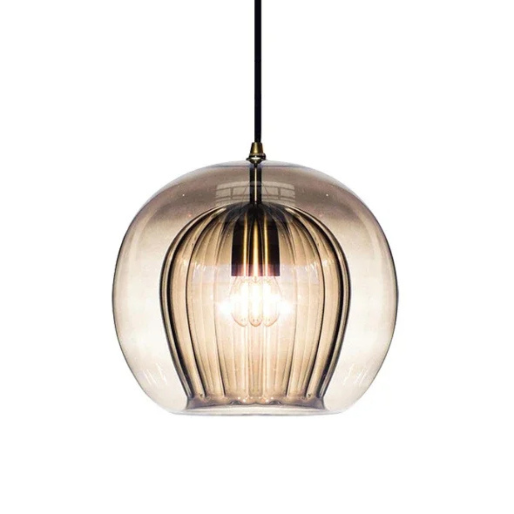 Pendant Light Glass Dome E14 Transparent Kitchen Island Dining Table Hanging Ceiling Lamp Modern Minimalist | Thomler