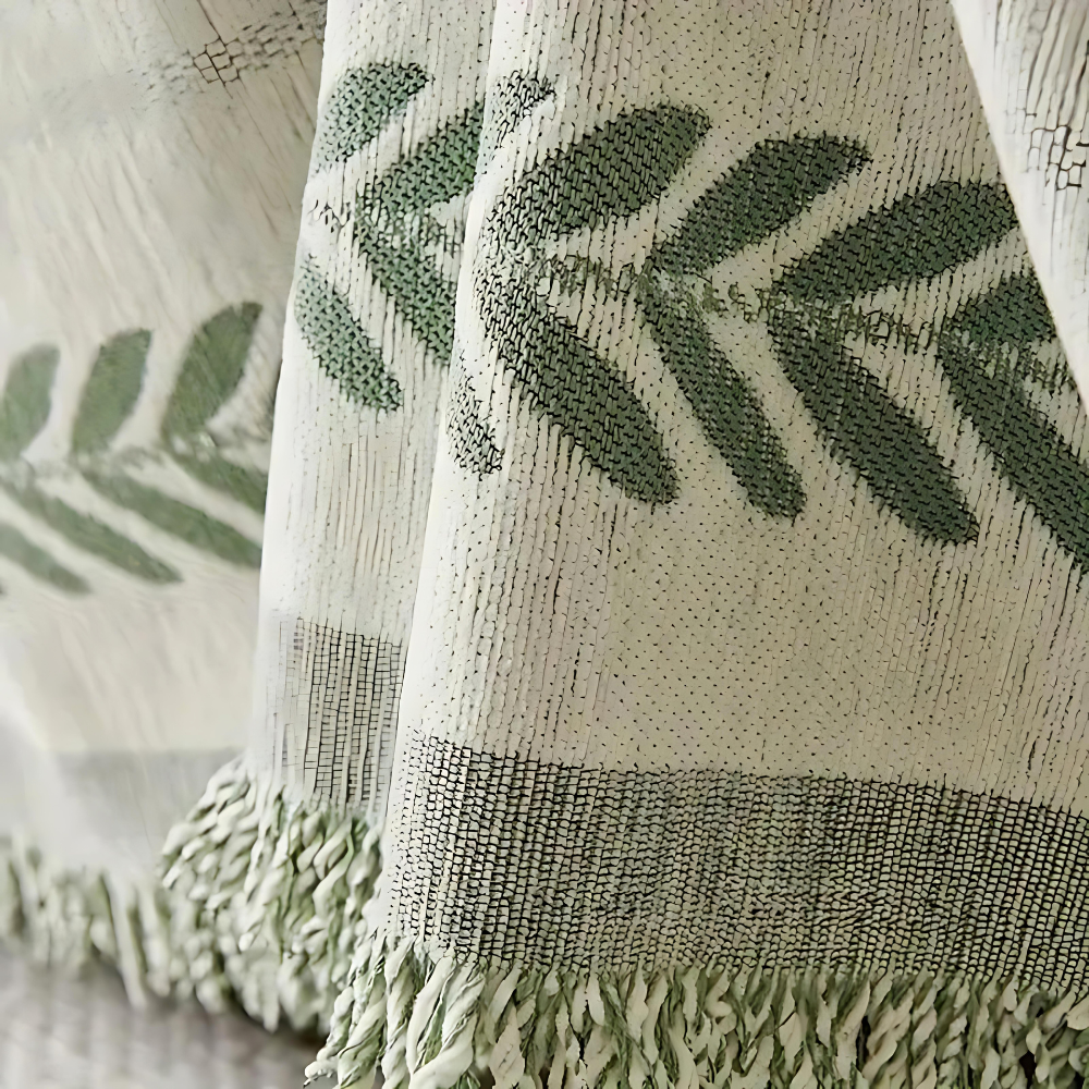 Woven Throw Blanket with Tassels for Sofa and Couch – Soft Cotton Chenille Cover for Living Room and Bedroom | Thomler