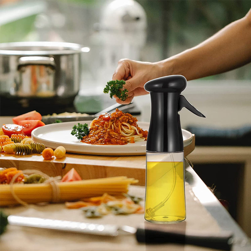Pressurized Cooking Oil Mister with Fan Spray Nozzle for Grilling, Baking & Air Frying | Refillable Kitchen Oil Sprayer | Thomler