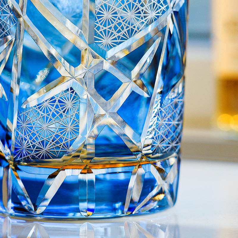 Japanese Cut Crystal Whisky Glass with Gift Box Lightning Pattern Barware for Scotch Bourbon Cocktails Home Bar Décor Artisan Glassware Coll | Thomler