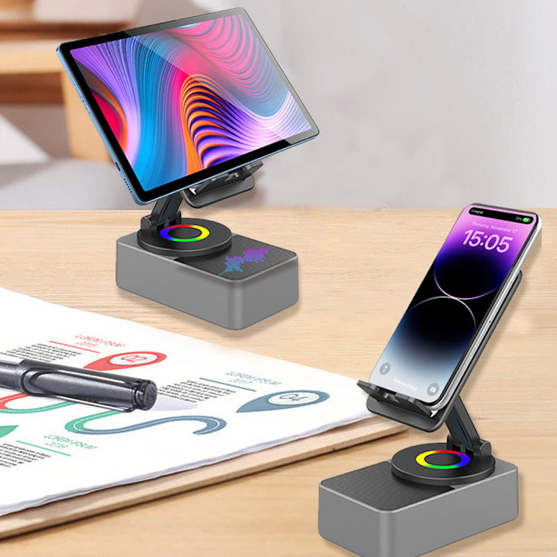 Rotating Wireless Speaker Phone Stand with 40mm Subwoofer & 360° Swivel for Smartphones & Tablets | Thomler