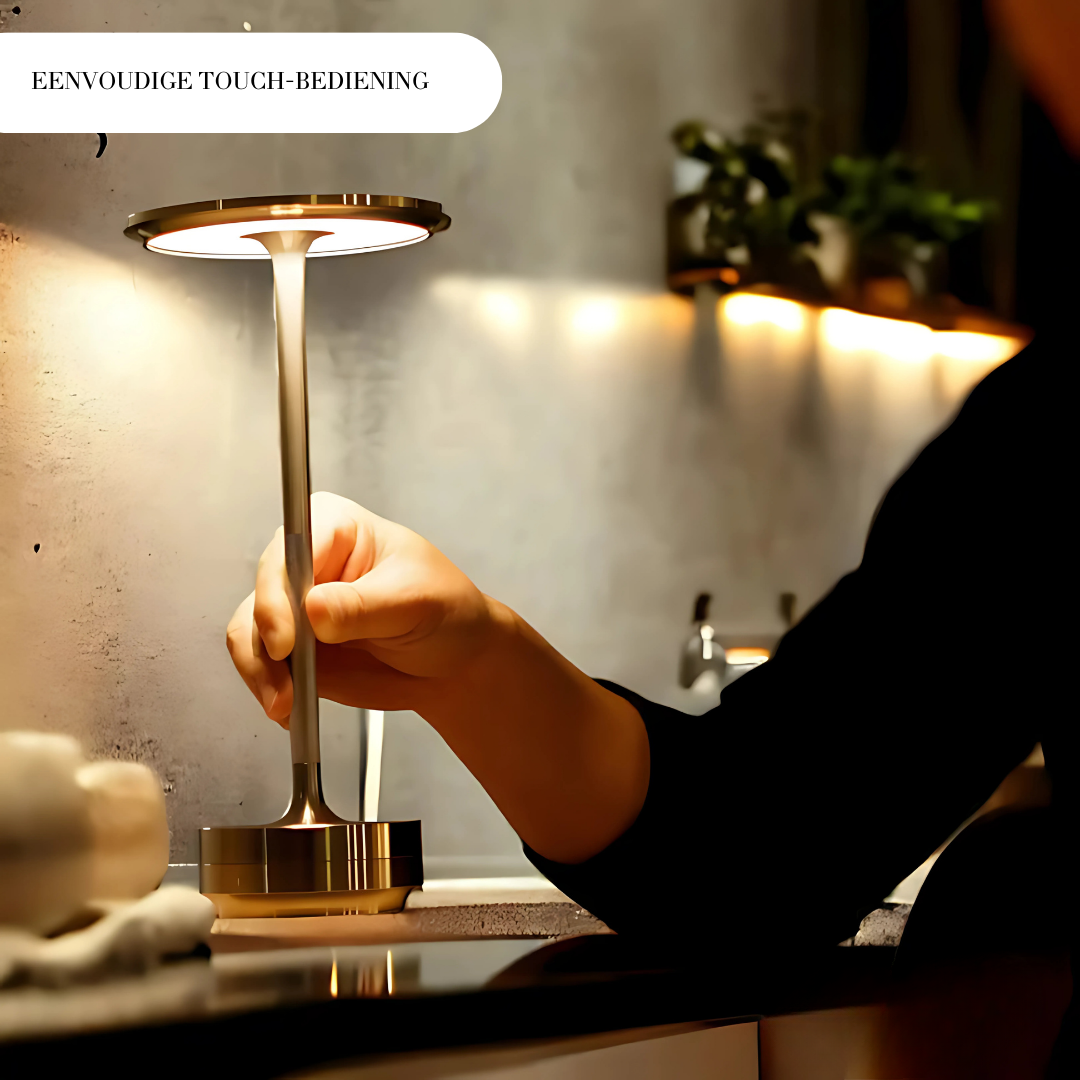 Rechargeable Touch Dimmable LED Table Lamp with 3 Color Temperatures – Portable Aluminum Cordless Desk Light for Living Room, Bedroom | Thomler