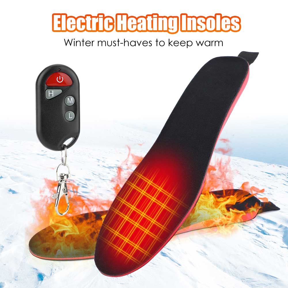 Rechargeable Heated Insoles with 3 Temperature Settings for Winter | Battery-Powered Foot Warmers for Men & Women | USB-Charged Heat | Thomler
