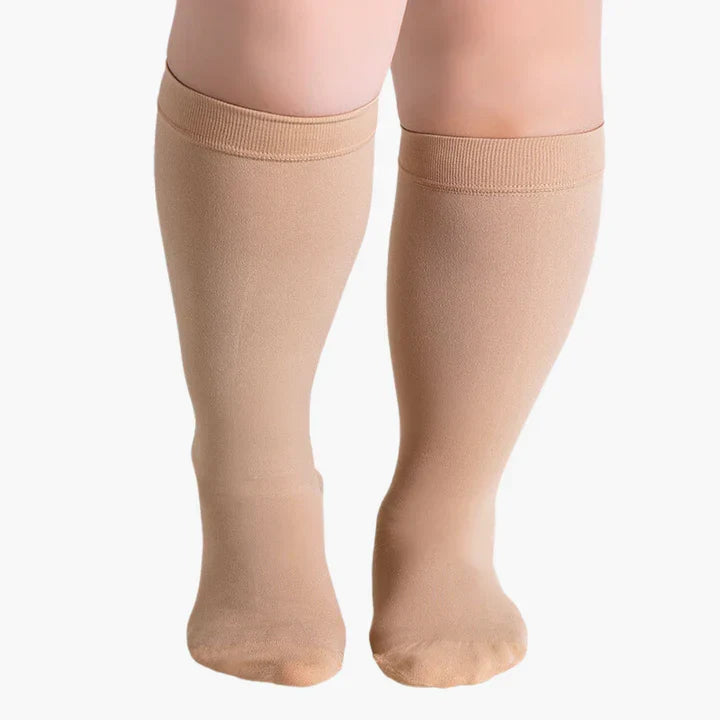 Graduated Compression Socks with Elastic Band for Swelling Relief & Circulation Support – Seamless Knee-High Design for Women & Men, Sizes | Thomler