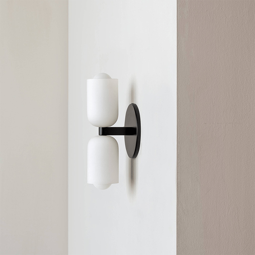 Dual-Beam Acrylic Wall Sconce with Warm Glow and Cream Diffuser for Living Room Hallway Bedroom Entryway | Thomler